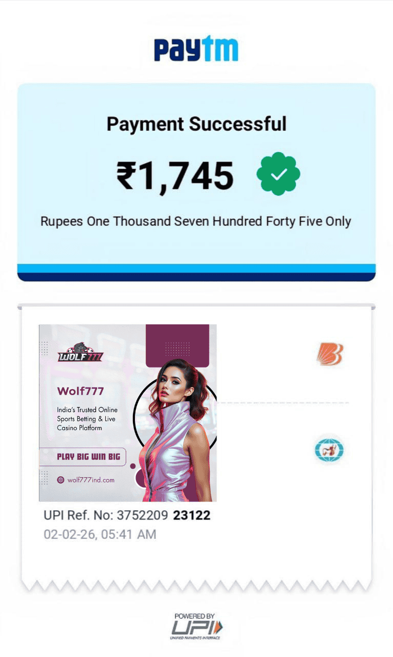 Wolf777 payment proof Paytm transaction successful ₹1745 withdrawal India